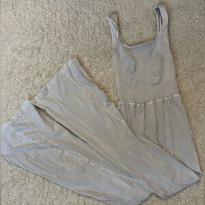 Free People Movement Ice Gray Flares Leg Onesie